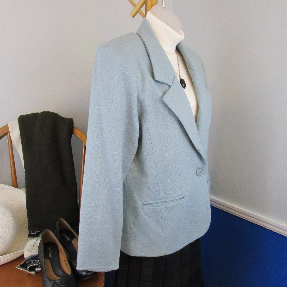 🎉3X Host Pick🎉 Vintage 80's Blue Blazer - Picture 4 of 8